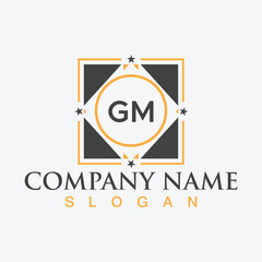 GM letter logo design, vector template for corporate business