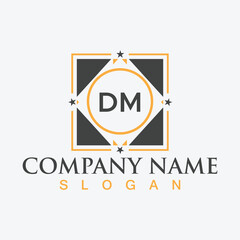 DM letter logo design, vector template for corporate business