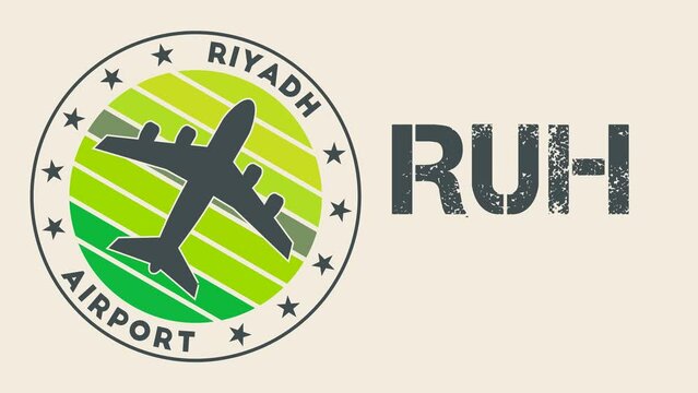 King Khaled Airport Riyadh intro video. Riyadh airport information animation. Creative 4k video.
