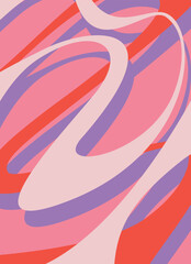 Naklejka premium bright multicolored retro poster made of lines on a pink background