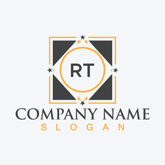 RT initial letter logo design for company branding or business