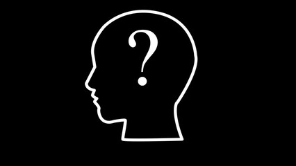 A question mark in the head. illustration.
