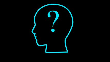 A question mark in the head. illustration.