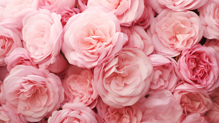 Close up of sweet pink English roses