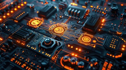 Digital Technology, Scenes highlighting the integration of technology into daily life, from gadgets to digital interfaces