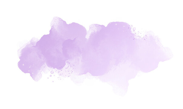Pastel purple rose or pink watercolor brush stroke splash with luxury golden frame and glitter gold lines round contour frame for banner or logo wedding elements, png.	
