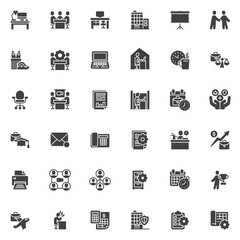 Office and Workplace vector icons set - 757056740
