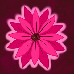 Abstract pink flower illustration design 