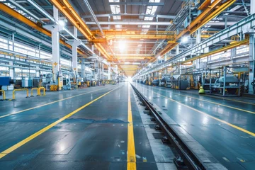 Foto op Plexiglas An expansive view of a factory's plant operations, where technology and human skill unite to drive industry forward © arhendrix