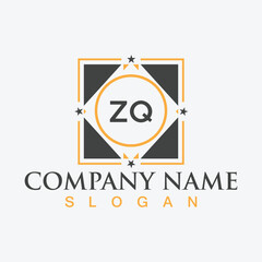 Initial ZQ letter logo design with creative square symbol