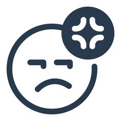 Bad Mood and Anxiety Vector Icon Illustration