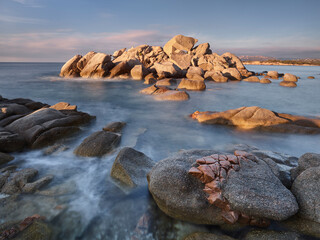 Felsen am Plage Palombaggia, Korsika, Frankreich