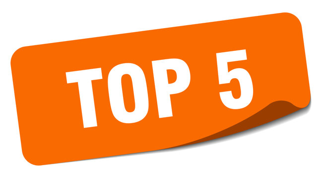 top 5 sticker. top 5 label