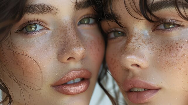 Natural Beauty, Images emphasizing the beauty of individuals without heavy makeup, promoting natural aesthetics