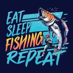 Eat Sleep Fishing Repeat TShirt Design