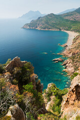 Fototapeta na wymiar Bussaglia, Steilküste, Golfe die Porto, Korsika, Frankreich