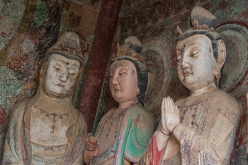 Statues at Maijishan Grottoes, Tianshui City, Gansu Province, China