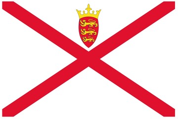 Flag of the Bailiwick of Jersey. Accurate dimensions, element proportions and colors