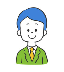 カラフルなスーツを着た男性のイラスト