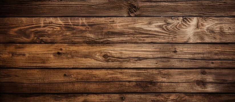 A closeup shot of a brown hardwood plank wall, showcasing the natural beauty of the wood grain. The blurred background adds depth to the rectangular beige brickwork