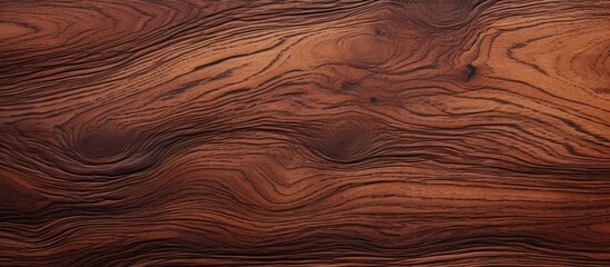 Fototapeta premium Close up of a hardwood piece of wood with a beautiful swirl pattern. The brown wood stain brings out the intricate details, perfect for flooring or a unique landscape feature at any event