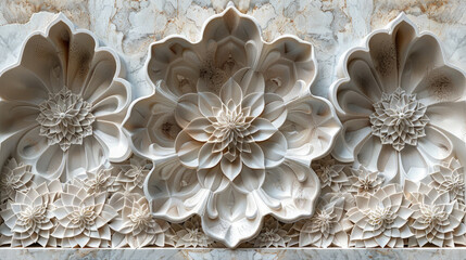Floral Majesty: White Gypsum Carvings Embellishing Ramadan Atmosphere