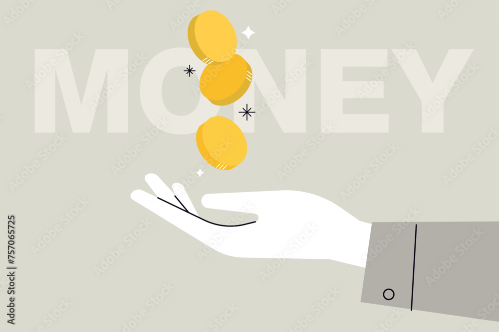 Wall mural business concept illustration. vector illustration of money, finance, banking, profit, investment. c