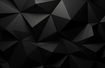 Black abstract polygonal background wall