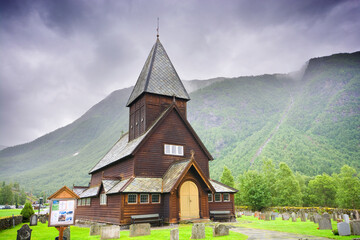 Roldal stave church, Norway - obrazy, fototapety, plakaty