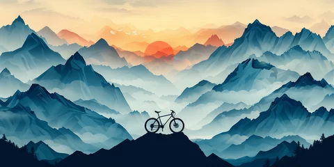 Fotobehang Montagne e mountain bike. Sfondo. © zchris22
