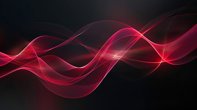red light lines on a black background,Abstract 3d background. Wavy smokey glowing stripes in red and gold tones on black background
