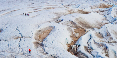 Glacier Trekking, Nordenskiöld Glacier, Petuniabukta, Billefjord, Arctic, Spitsbergen, Svalbard, Norway, Europe