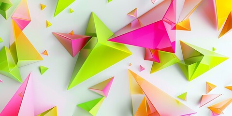 A colorful abstract design of triangles and squares
