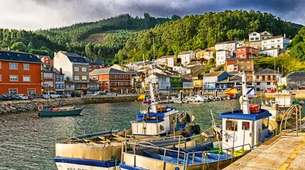Fototapeten Port of O Barqueiro, O Barqueiro, Fishing Village, Mañón, A Coruña, Galicia, Spain, Europe © Al Carrera
