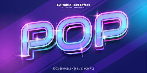 Pop editable text effect in modern trend style