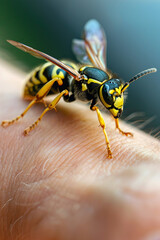 wasp sting close-up