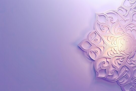 desktop wallpaper background with arabic light of ornament isolated on light purple background 