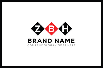 ZBH letter logo design. ZBH creative initials monogram letter logo. ZBH business and real estate logo vector template.
