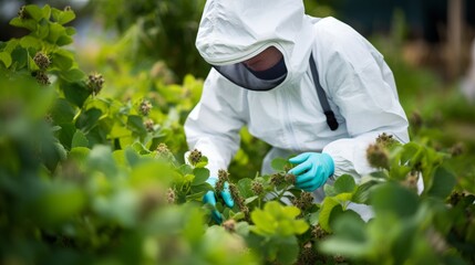 Agricultural field treatment by spraying pesticide to combat pests and protect plants