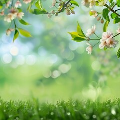 Soft spring background with empty copy space Generative Ai 