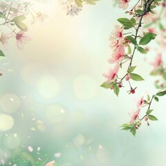 Soft spring background with empty copy space Generative Ai 