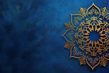 desktop wallpaper background with arabic light of ornament isolated on indigo background  - obrazy, fototapety, plakaty