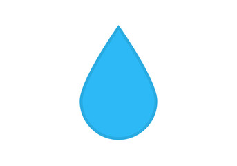 Icono de gota de agua azul en fondo blanco. - obrazy, fototapety, plakaty