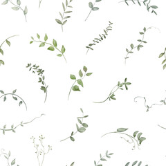 Watercolor greenery pattern
