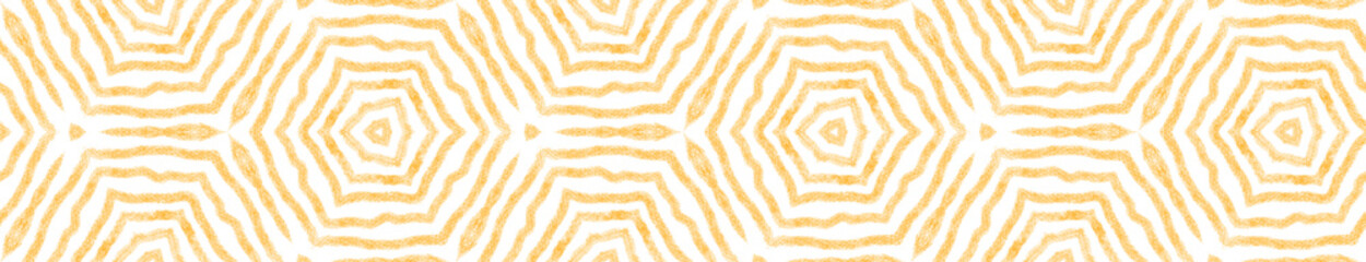 Geometric seamless pattern. Yellow symmetrical - 757078359