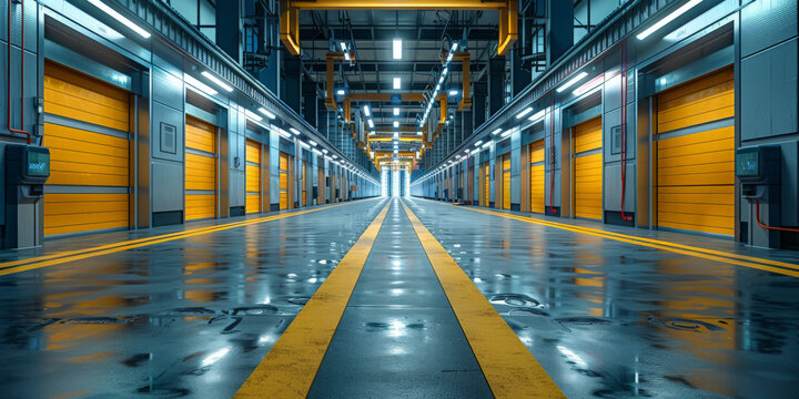In the modern car factory, an electric vehicle battery production line, electric car 