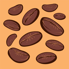 coffee bean illustration pattern vector