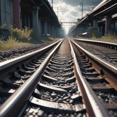 Fototapeta premium railroad tracks in the distance