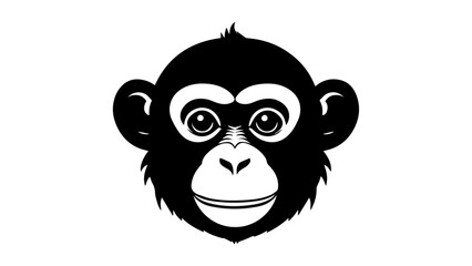 monkey face vector shape, silhouette, design