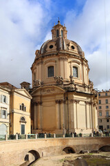 Fototapeta na wymiar Church of the Holy Name of Mary at Trajan's Forum in Rome, Italy